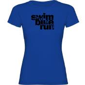 Kruskis Word Triathlon Short Sleeve T-shirt Bleu M Femme