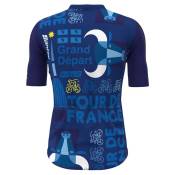 Santini Torino Tour De France Official 2024 Short Sleeve Jersey Bleu L Homme