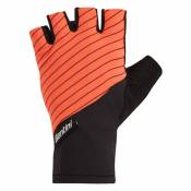 Santini Riga Short Gloves Orange,Noir L Homme