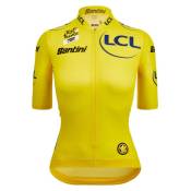 Santini Tour De France Femme Avec Zwift Overall Leader Short Sleeve Jersey Jaune 3XL Femme