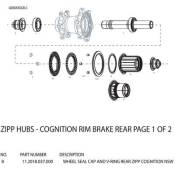 Zipp Cognition Rear Hub Driveside Seal Cap And V-ring Noir