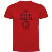 Kruskis Keep Calm And Bike On Short Sleeve T-shirt Rouge S Homme