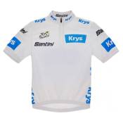 Santini Tour De France Official Best Young Rider 2023 Short Sleeve Jersey Blanc 7 Years Garçon