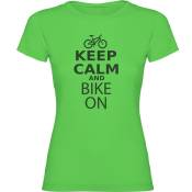 Kruskis Keep Calm And Bike On Short Sleeve T-shirt Vert L Femme