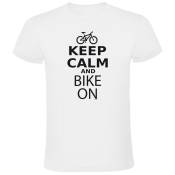 Kruskis Keep Calm And Bike On Short Sleeve T-shirt Blanc M Homme