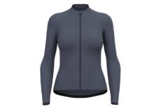 Maillot manches longues femme odlo full zip performance wool gris