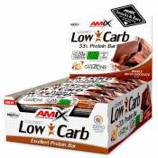 Amix Low Carb 33% Protein 60g 15 Units Double Chocolate Energy Bars Box Blanc