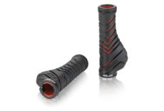 Paire de grips xlc gr s30 ergonomiques 130 mm noir rouge