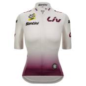 Santini Tour De France Femme Avec Zwift Best Young Leader 2023 Short Sleeve Jersey Blanc L Femme