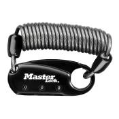 Master Lock Carabiner With Cable 4 Units Noir 900 mm