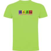 Kruskis Happy Pedal Dancing Short Sleeve T-shirt Jaune XL Homme