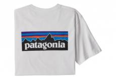 T shirt manches courtes patagonia p 6 logo responsibili tee blanc homme