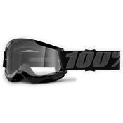 100percent Strata 2 Youth Mask Noir Silver Mirror/CAT2