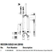 Rockshox Recon Gold Solo Air 51os Noir 29´´