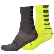 Endura Stripe Coolmax® Socks 2 Pairs Jaune,Noir EU 37-42 Homme