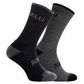 Rogelli Wool Long Socks Noir,Gris EU 44-47 Homme