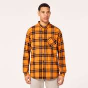 Oakley Apparel Podium Plaid Flannel Long Sleeve Shirt Orange 2XL Homme