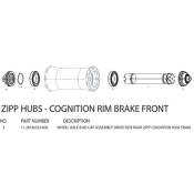 Zipp Right End Cap For Cognition Rear Hubs Shimano/sram Road Noir