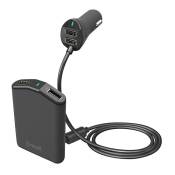 Muvit Car Charger 2 Usb Ports 2.4a With 2 Usb Ports 2.4a Extension Noir