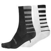 Endura Stripe Coolmax® Socks 2 Pairs Blanc,Gris EU 37-42 Homme
