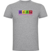 Kruskis Happy Pedal Dancing Short Sleeve T-shirt Gris XL Homme
