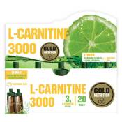 Gold Nutrition L-carnitine 3000mg 20 Units Lemon Vials Box Vert