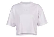 T shirt manches courtes wordmark premium crop femme blanc
