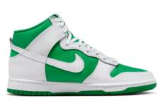 Chaussures nike sportswear dunk high retro vert blanc