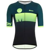 Santini Ironman Audax Short Sleeve Jersey Vert,Noir M Homme