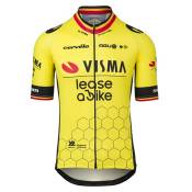 Agu Visma | Lease A Bike Replica Former Belgian Champion 2024 Short Sleeve Jersey Jaune L Homme