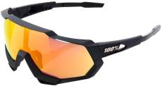 100% Eyewear Speedtrap Black Soft Tact Mirror Lens Sunglasses, Black/Mirror