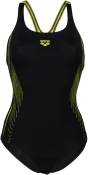 Arena Womens Graphic Pro Back Swimsuit - Black/Soft Green