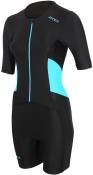Zone3 Women's activate short sleeve full zip trisuit - Black/Blue