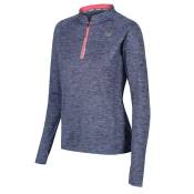 Zone3 Women's Zip Soft-Touch Technical Long Sleeve Top - Petrol Blue/Electric Coral