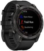 Garmin fenix 7 Sapphire DLC Titanium GPS Watch SS22, Carbon Grey/Black