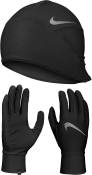 Nike Men's Essential Running Hat And Glove Set - Black/Silver