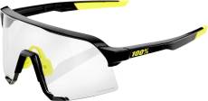 100% Eyewear S3 Gloss Black Photochromic Lens Sunglasses, Black