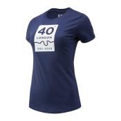 T-shirt running Femme New Balance LDN 40th Map - Pigment Blue