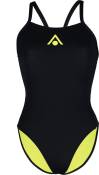Aqua Sphere Womens Essential Tie Back Swimsuit - Black/Yellow