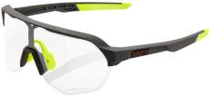 100% Eyewear S2 Cool Grey Soft Tact Photochromic Sunglasses, Grey/Photochromic