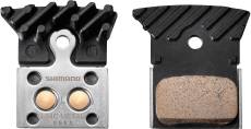 Shimano L04C Metal Dura-Ace/Ultegra/105/GRX Disc Brake Pad With Fins, Black/Silver