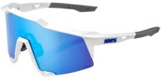 100% Eyewear Speedcraft Matte White Blue Lens Sunglasses, Matte White/Blue