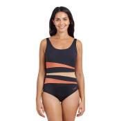 Zoggs Womens Sumatra Adjustable Scoopback Swimsuit - Black/Cinnamon
