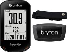 Bryton Rider 420H GPS Cycle Computer Bundle, Black